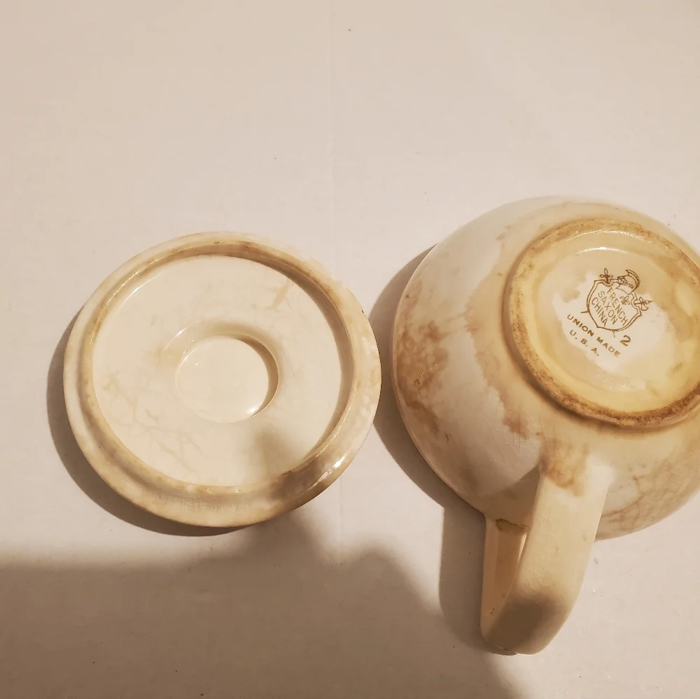 French Saxon Sugar Bowl,Vintage